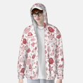 thumbnail image 3 of Pofeuu Flower Leaves Print Sun Protection Outdoor Lightweight Full Zip UV Cooling Hoodie Long Sleeve Summer Clothing for Outdoor Hiking-X-Large, 3 of 5