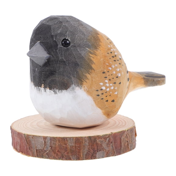 Hemobllo Handcrafted Brown Wooden Bird Figurine Decorative Sculpture for Home, Office, Shelf, and Table Display