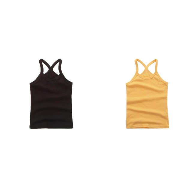 (2-Pack) Rinsvye Children Vest Sleeveless Undershirt Pure Tank Tops Girls Lightweight Breathable Summer