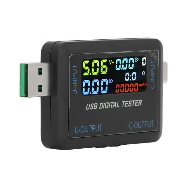 USB Voltage and Current Tester Detector, Wide Application 5-36V Multifunctional USB Tester Multimeter IPS LCD Display for Electronic Products