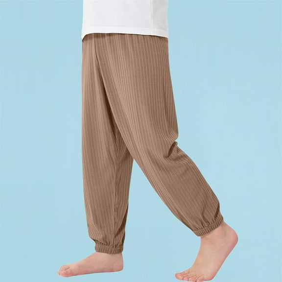 uublik Boys Girls Sweatpants 2-12 Years Kids Joggers Fashion Pull on Athletic Pants Elastic Waist Trousers Brown