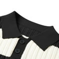 thumbnail image 4 of RYDCOT Men's Color Block Striped Lapel Neck Knit Sweater Casual Warm Fall Winter Top Black, 4 of 9