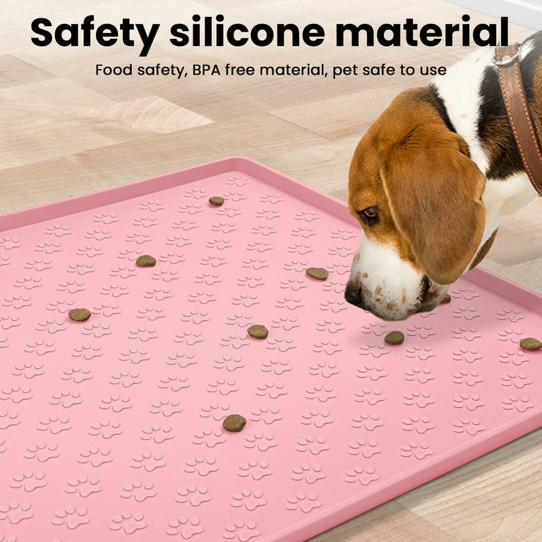 Pink dog shop food mat