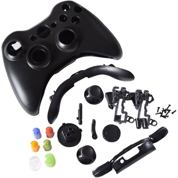 Black Replacement Kit Xbox 360 Controller Shell + Button Parts