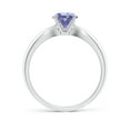 thumbnail image 2 of ANGARA Natural Solitaire Round Tanzanite Tapered Shank Ring in 14K White Gold for Women (Size-6mm) | December Birthstone, Birthday, Anniversary, Jewelry Gift for Women | Natural Tanzanite Ring, 2 of 10