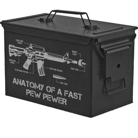 Steel Ammo Can Storage Box Ammunition Case Anatomy Of A Fast Pew Pewer (50cal, Black)