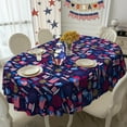 thumbnail image 2 of 4th of July Oval Tablecloth Memorial Day Patriotic American Flag Table Cloths for Indoor and Outdoor Kitchen Dining-60 x102, 2 of 6