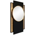 thumbnail image 3 of "Modern Elegance Gold and Black Wall Mirror", 37"x65", Beveled Center Round Mirror Featuring a Black and Gold Foiled Iron Frame, 3 of 13