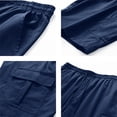 thumbnail image 6 of VV AVEORS Mens Cargo Shorts Elastic Waist Drawstring Casual Work Shorts Summer Hiking Outdoor Shorts With Multi Pockets Navy L, 6 of 8