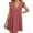 Red, variant on Deep V-Neck Women Floral Print Puff Sleeve Mini Dress