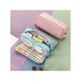 thumbnail image 4 of 1pc Oxford Cloth Pencil Case, Large Capacity, Multifunctional Pen Case With Double Open Window Suitable For Middle School, High School, University Stu, 4 of 4