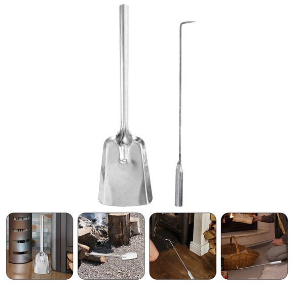 WRITWAA Log Grabber 2-Pcs Silver 45 Steel Fire Management for Campers Fireplace Use