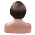 thumbnail image 6 of Cptfadh Human Hair Fashion Synthetic Mushroom Head BOB Brown Black Hair Wig Natural Hair Wigs, 6 of 6