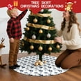 thumbnail image 5 of 36 Inch Christmas Tree Skirt – Velvet Plush Tree Mat, Soft Thickened Polyester with Red Ties, Single-Sided Printing, Available in 30in/36in/48in, Perfect for Holiday Xmas Tree Decoration, 5 of 7