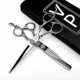 thumbnail image 2 of Tijeras de peluquería japonesas de acero inoxidable de 6 pulgadas, tijeras ergonómicas profesionales para peluquería, color plata., 2 of 5