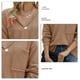 thumbnail image 5 of Top de manga larga con cuello en V, tejido tipo gofre, corte holgado, informal, de fibra de poliéster, para mujer, para otoño, naranja claro S, 5 of 5