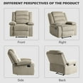 thumbnail image 5 of UIXE Manual Recliner Chair, Corduroy Reclining Sofa Chair with Overstuffed Armrests & Backrest for Living Room, Nursery Armchair Bedroom Reading Seat, Oatmeal, 5 of 7