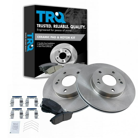 TRQ Front Brake Pad & Rotor Kit Brake Pads Brake Rotor Ceramic Fits Select 1996-1999 INFINITI I30 1989-1999 Nissan Maxima