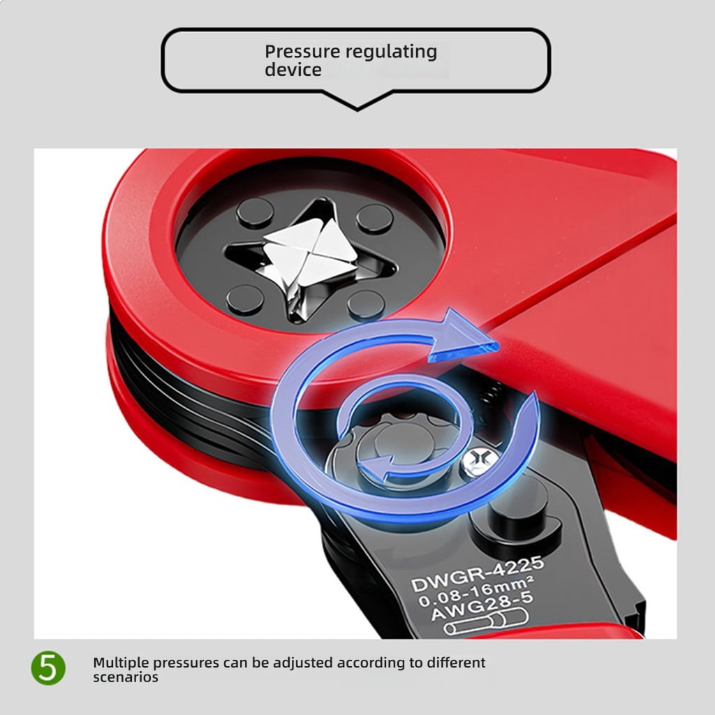 PatungKu Multipurpose Crimping Pliers Ferrule Sleeves Tubular Terminal Tool Adjustable Ratchet Wire Crimper Household Electrical