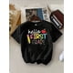 thumbnail image 2 of Girl's Hello First Grade Cute Apple Pencil Print T-Shirt, Back To School Outfit, Casual Summer Tee, Soft Comfortable Cotton Blend, Fun Graphic Tee For Little Girls, 2 of 5