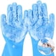 thumbnail image 1 of Guantes para el cuidado de mascotas Hweilai Guantes de silicona resistentes al calor con dientes de alta densidad color azul, 1 of 5