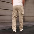 thumbnail image 5 of HOMADLES Cargo Pants for Men Straight Leg Loose Fit Work Pants Side Pocket Outdoor Hiking Breathable Athletic Pants Beige Size L, 5 of 8