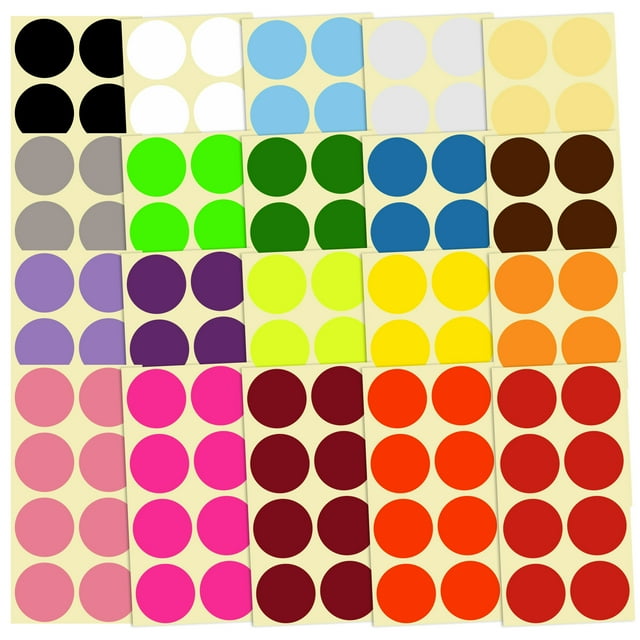 160 PCS Colored Large Round Dot Stickers, 50mm Round Colored Coding Self-Adhesive Label Stickers, 20 Colors/Sheets Dot Stickers for Marking, Organizing, Sorting