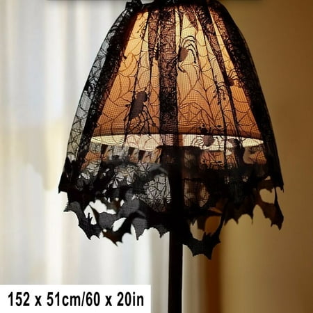 

Vintage Halloween Indoor Decorations Spider Web Lace Table Runner for Home Party Kitchen