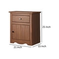 thumbnail image 5 of Stav Nightstand- 1 Drawer and Door- 25 Inch- Plank Style- Brown Solid Wood, 5 of 6
