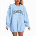 thumbnail image 5 of Towmus Women's Oversized Sweatshirt Los Angeles California Casual Long Sleeve Raglan Shirts Cool Letter Print Pullover Tops, 5 of 5
