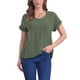 thumbnail image 1 of INSPIRAR CHIC Blusas de Lino para Mujeres, Camisetas de Manga Corta, Ropa Casual Básica de Verano, Blusa Suelta de Color Sólido XL Verde Oliva, 1 of 6