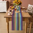thumbnail image 2 of Mexican Style Table Runner - 72 Inch Long Colorful Mexico Stripes Blue Yellow Cotton and Linen Blended Dress Scarves Farmhouse Table Runner for Kitchen Dining, Coffee Table, 13" x 72", 2 of 8