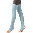 thumbnail image 1 of Women Yoga Stockings Open Heel Ribbed Knit Thigh High Leg Warmers for Ballet Dancing Lounging, 1 of 8