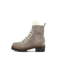 thumbnail image 2 of Jeffrey Campbell Culvert Taupe Suede Lace-up Hiker Fur Lined Cozy Combat Boots (TAUPE SUEDE IVORY, 5.5), 2 of 6