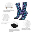 thumbnail image 3 of Yiaed purple flower blue Skull Print Great elasticity Crew Socks Sports socks for Men and Women, 3 of 5