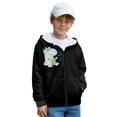 thumbnail image 3 of Chaqlin Music Cartoon Dinosaur Hooded Sweatshirt for Youth and Teens - Soft Fuzzy Long Sleeve Pullover for Fall and Winter Sports Tops, 3 of 7