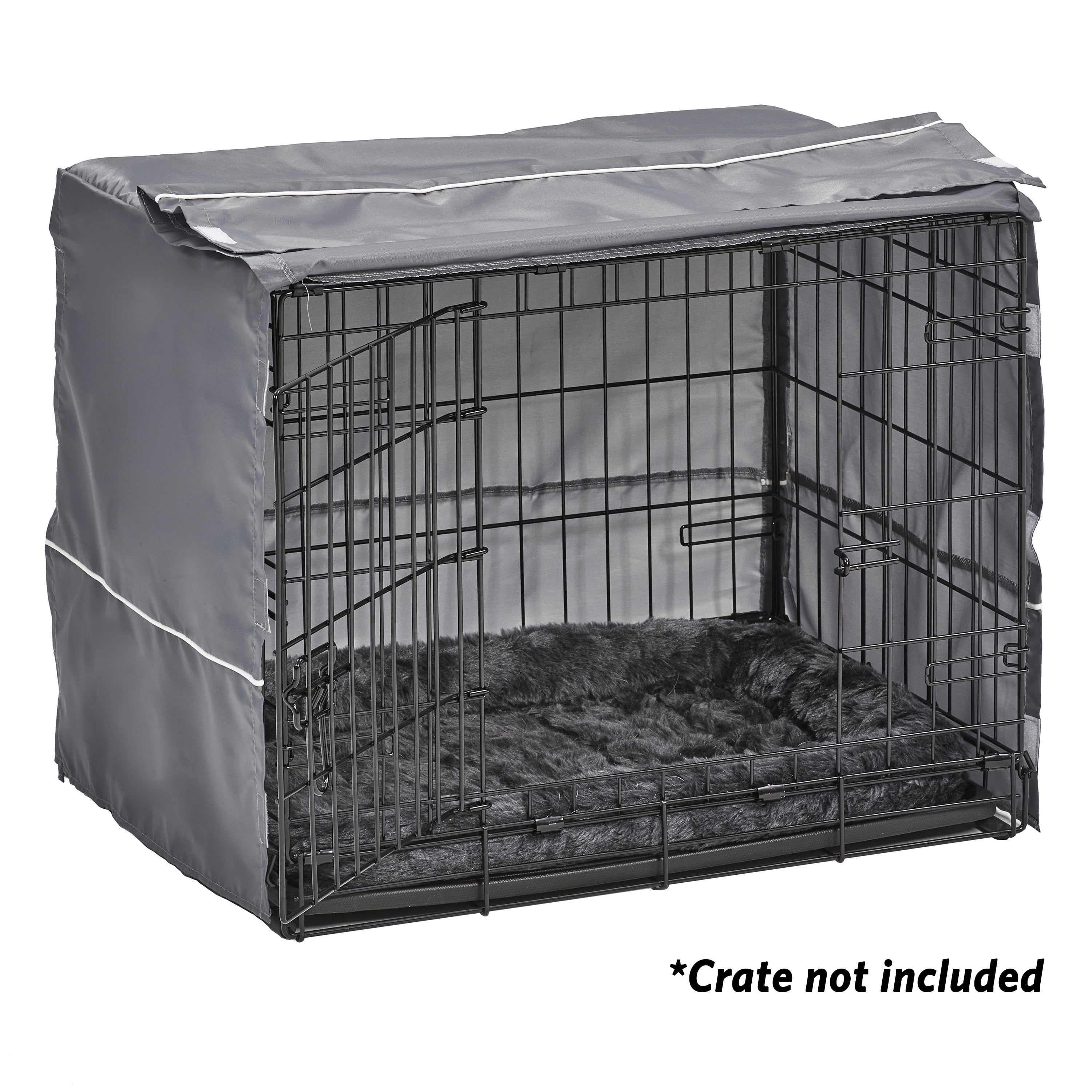MidWest Homes for Pets New World Comfort Kit, Matching Dog Crate Cover & Bed, Fits 22’’ Crate, Gray