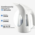 thumbnail image 2 of HiLIFE Steamer for Clothes, Portable Handheld Design, 240ml Big Capacity, 700W, Strong Penetrating Steam, Removes Wrinkle, for Home, Office and Travel(ONLY FOR 120V)(White), 2 of 7