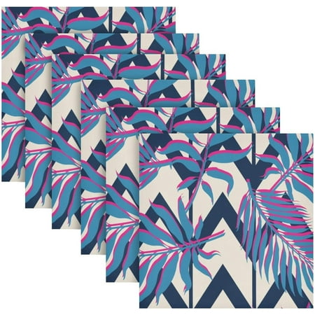 

BESTKITTY Exotic Leaves Purple Cloth Napkins 20x20 Inch Washable Dinner Napkins Soft Comfortable Reusable Cloth Napkins for Dinning Wedding Festivals Party (Set of 6)