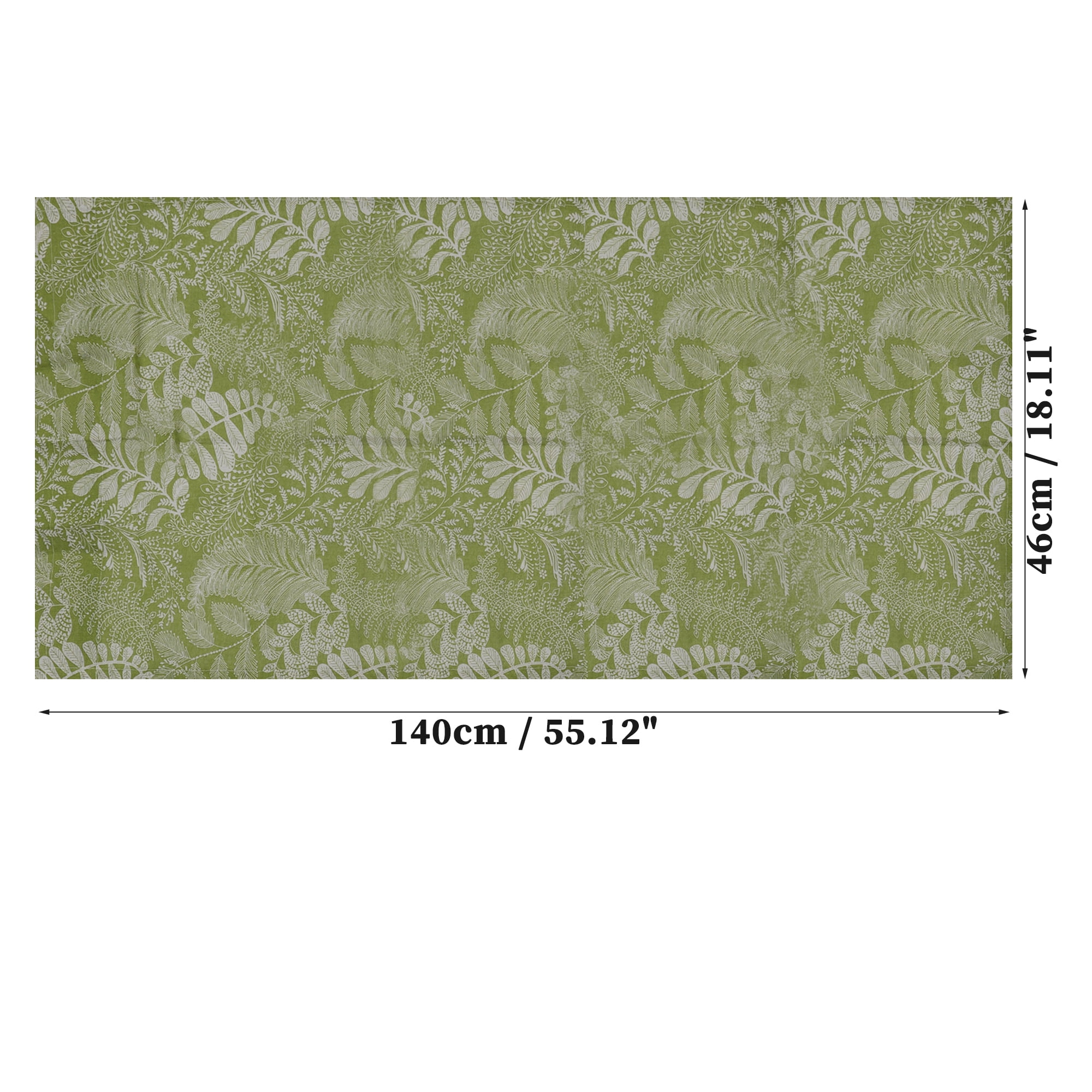 Unique Bargains 2pcs Cotton Linen Short Window Curtains Green 55.12"L x 18.11"W