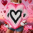 thumbnail image 2 of Hoodless Sweatshirts for Women Round Neck Love Heart Casual Sports Long Sleeve Sweatshirt Pullover Tops, 2 of 9
