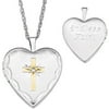 Personalized Planet Two-Tone Diamond Accent Cross Sterling Silver Locket