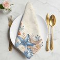 thumbnail image 2 of Orange Blue Starfish Coastal Cloth Napkins, Summer Beach Eucalyptus Rustic Washable and Reusable Dinner Napkins Set of 4, Table Napkin for Kitchen Party Birthday Wedding Hotel Housewarming 20"x20", 2 of 9