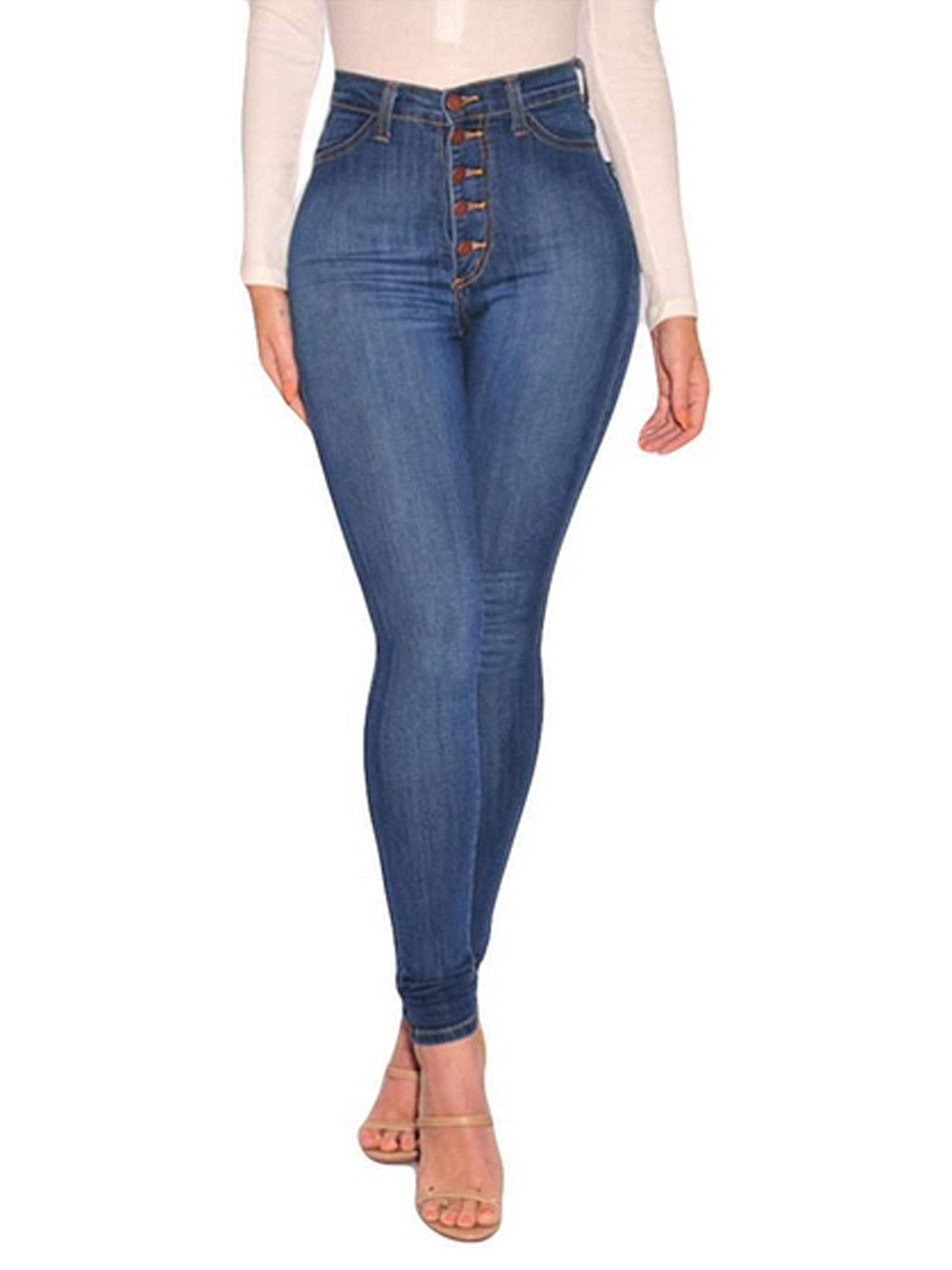 high waist stretch jeans ladies