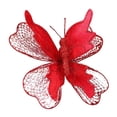 thumbnail image 3 of Adorno colgante de mariposa artificial para árbol de Navidad, decoración de pared, exhibición de manualidades Rojo, 3 of 9