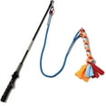 thumbnail image 2 of Dogs Chase and Tug of War Durable Teaser Wand with Pet Durable Teaser Wand with Pet Fleece Rope Tether Lure Toy to Outdoor Exercise & Training for Small Medium Large Dogs, 2 of 5