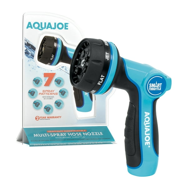 Aqua Joe HeavyDuty MultiFunction Hose Nozzle W/ Smart Throttle, 7