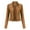 Coffee, variant on Lindreshi Leather Jacket Women Plus Size Women's Slim Leather Stand Collar Zip Motorcycle Suit Belt Coat Jacket Tops