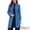 Blue, variant on Women's Stand Collar Mid-Length Overcoat with Pockets XL Dark Red