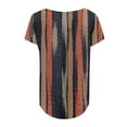 thumbnail image 5 of Orange Womens Tops Women's Fashionable and Casual Floral Print V Neck Wrinkled Short Sleeve Top T Shirt Shirts for Women, 5 of 5